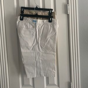 Original Penguin White Flat Front Shorts